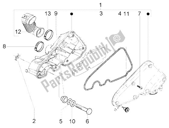 Toutes les pièces pour le Purificateur D'air du Piaggio FLY 125 4T 2004