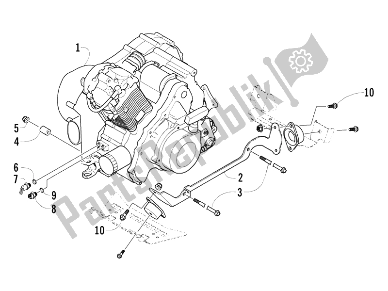 All parts for the Engine, Assembly of the Piaggio Trackmaster 400 Passo Corto 2006