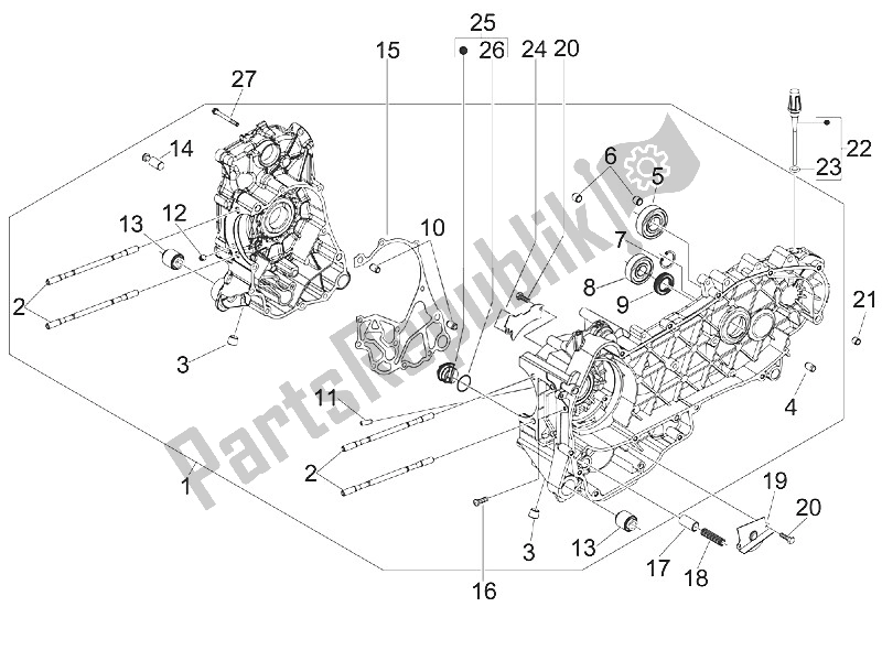 Tutte le parti per il Carter del Piaggio MP3 300 IE LT Touring 2011