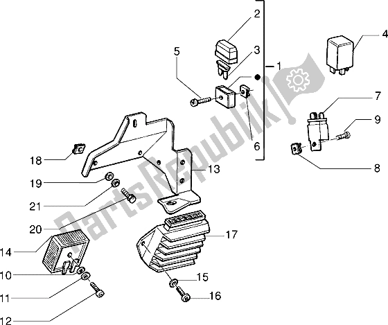 All parts for the Electrical Devices of the Piaggio Velofax 50 1997