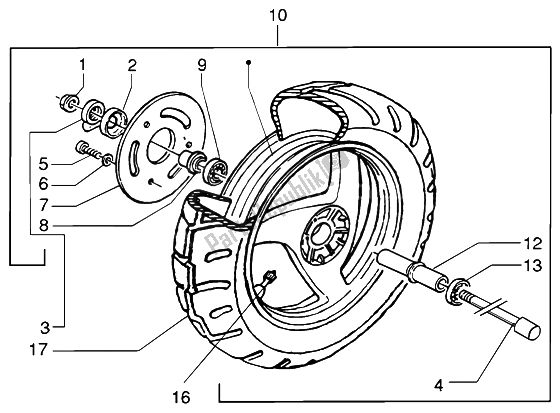 Toutes les pièces pour le Roue Avant du Piaggio NRG MC3 DT 50 2004