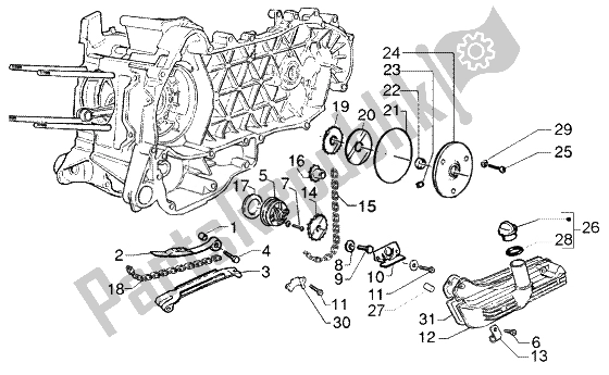 Toutes les pièces pour le Pompe à Huile - Carter D'huile du Piaggio Liberty 125 Leader RST 2007