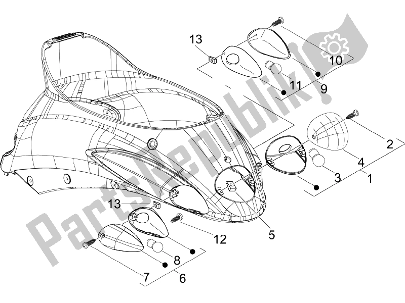 Toutes les pièces pour le Phares Arrière - Clignotants du Piaggio Liberty 50 4T Delivery TNT 2009