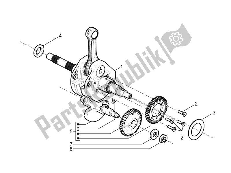 All parts for the Crankshaft of the Piaggio MP3 500 LT Sport 2014