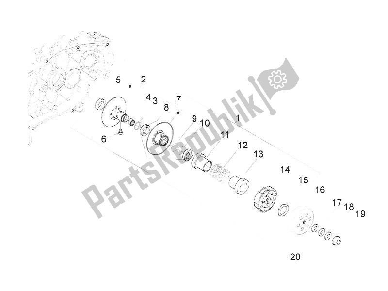 Toutes les pièces pour le Poulie Menée du Piaggio MP3 400 IE LT Touring 2011