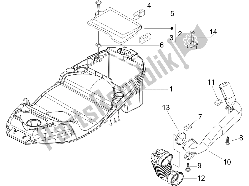 All parts for the Helmet Huosing - Undersaddle of the Piaggio Liberty 125 4T PTT I 2006