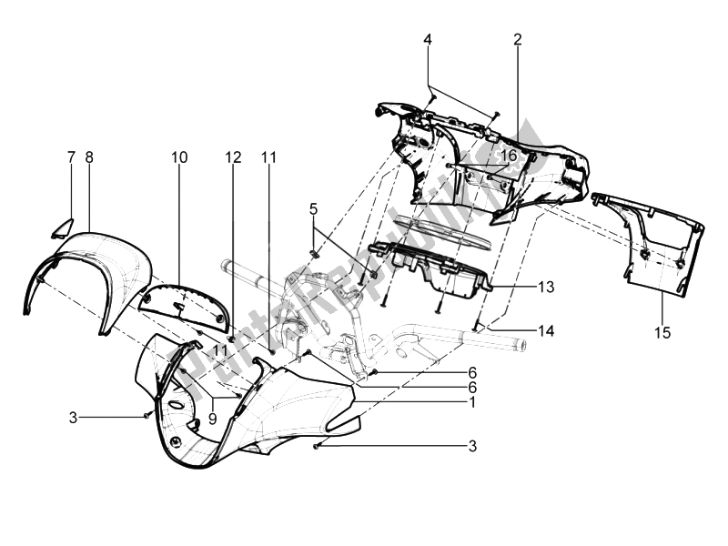 Toutes les pièces pour le Couvertures De Guidon du Piaggio Beverly 300 RST S 4T 4V IE E3 2010