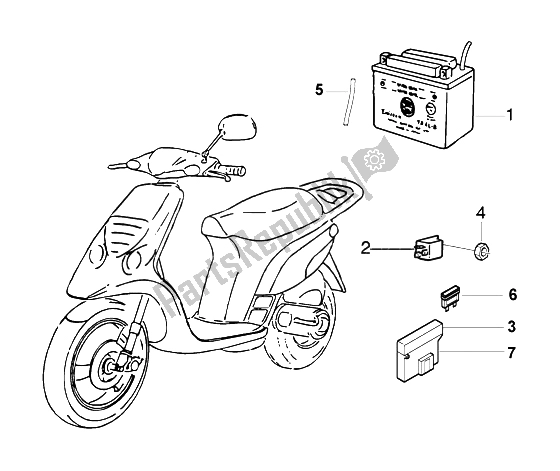 Toutes les pièces pour le Relais De Batterie du Piaggio NRG Purejet 50 2003