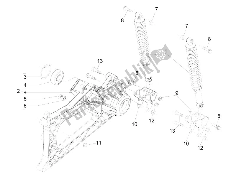 Toutes les pièces pour le Suspension Arrière - Amortisseur / S du Piaggio MP3 500 LT E4 Sport Business EU 2016