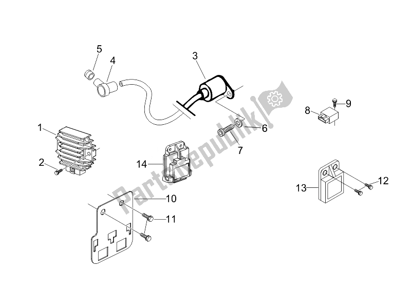 All parts for the Voltage Regulators - Electronic Control Units (ecu) - H. T. Coil of the Piaggio Carnaby 200 4T E3 2007