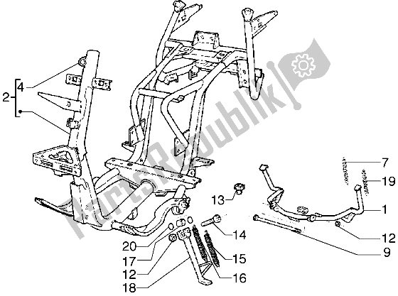 Toutes les pièces pour le Béquille Centrale du Piaggio Hexagon GTX 125 1999