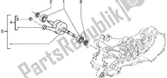 All parts for the Crankshaft of the Piaggio Liberty 50 2T 1997