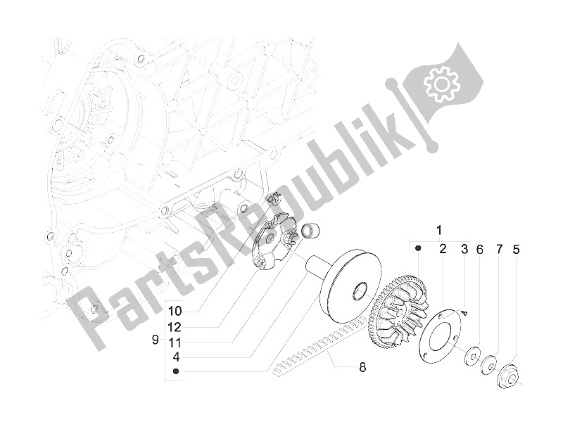 Toutes les pièces pour le Poulie Motrice du Piaggio Liberty 125 4T 2V IE E3 Vietnam 2011