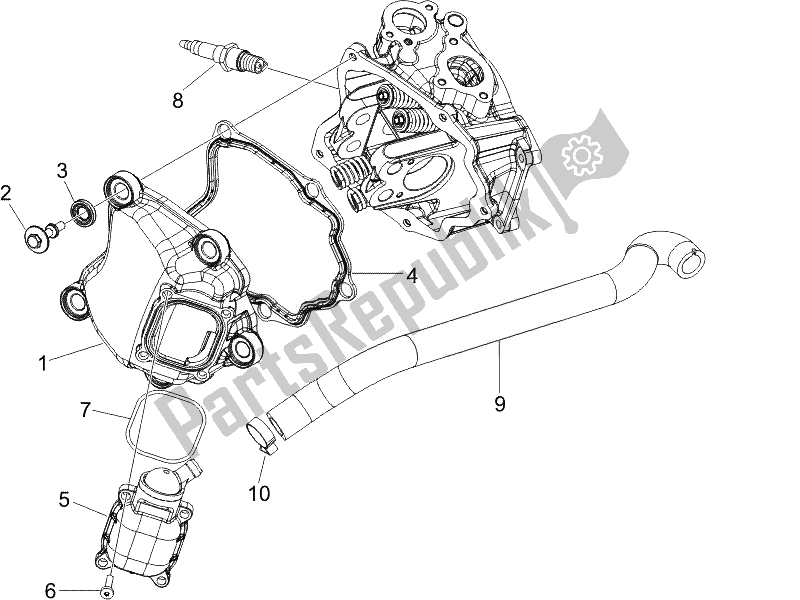 Toutes les pièces pour le Le Couvre-culasse du Piaggio Carnaby 125 4T E3 2007