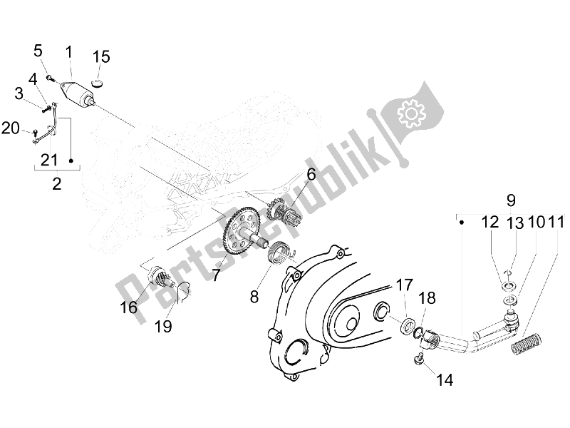 Toutes les pièces pour le Stater - Démarreur électrique du Piaggio FLY 50 4T 2006