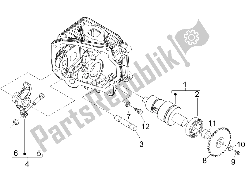 Toutes les pièces pour le Leviers à Bascule Support Unité du Piaggio Liberty 50 4T PTT D 2007