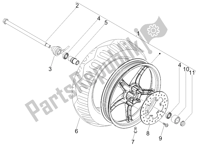 Toutes les pièces pour le Roue Avant du Piaggio Liberty 150 4T E3 2008