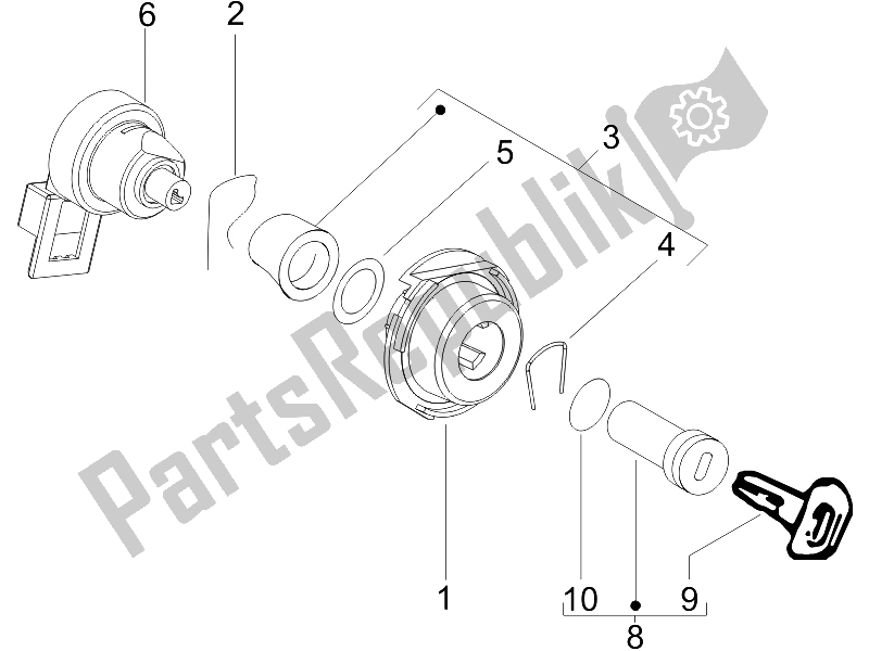 All parts for the Locks of the Piaggio Liberty 125 4T 2V IE PTT I 2012