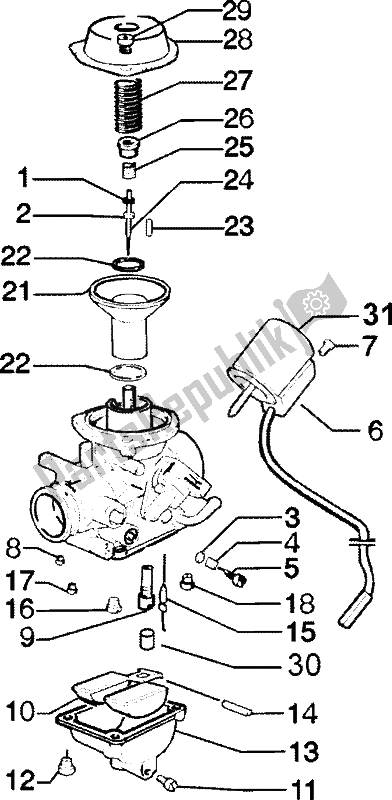 Tutte le parti per il Carburatore (2) del Piaggio Liberty 150 Leader 1998