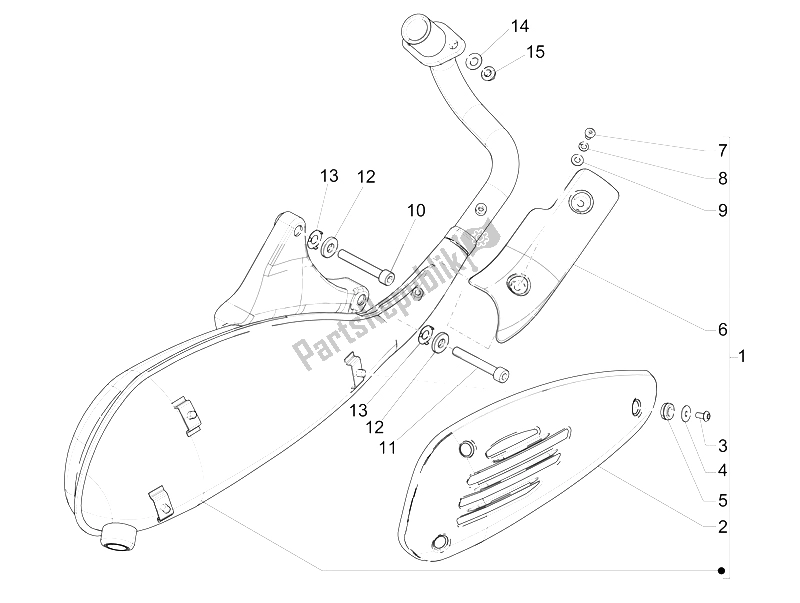 Toutes les pièces pour le Silencieux du Piaggio Liberty 125 4T Delivery E3 2009