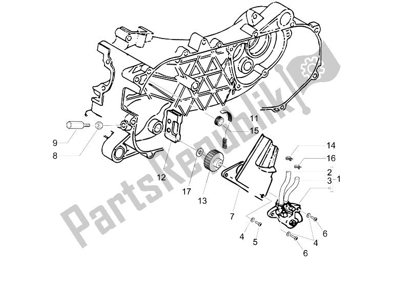 Tutte le parti per il Pompa Dell'olio del Piaggio Typhoon 50 UK 2006