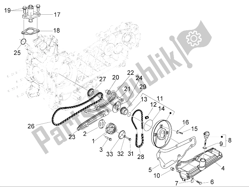 All parts for the Oil Pump of the Piaggio Liberty 200 4T 2006