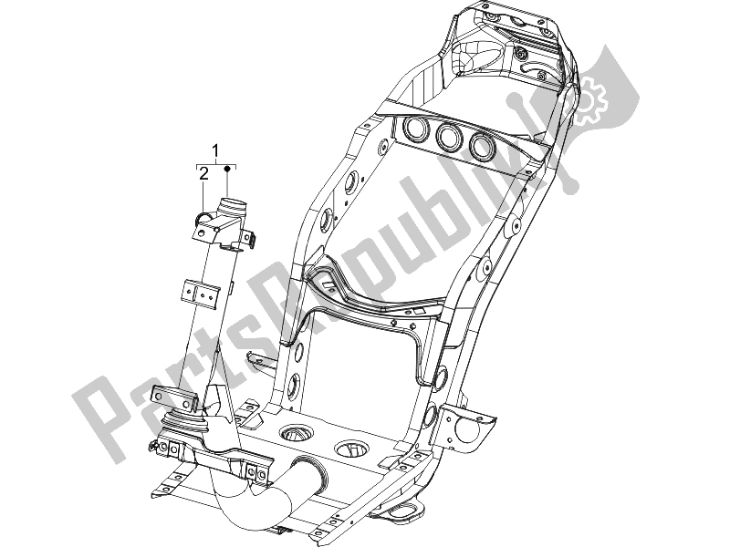 All parts for the Frame/bodywork of the Piaggio FLY 50 4T USA 2007