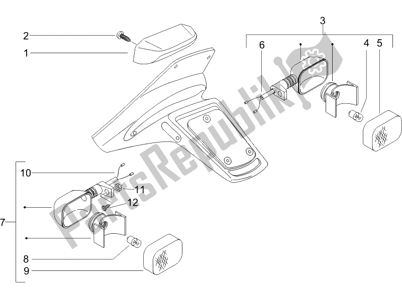 Wszystkie części do Reflektory Tylne - Kierunkowskazy Piaggio NRG Power Pure JET 50 2007