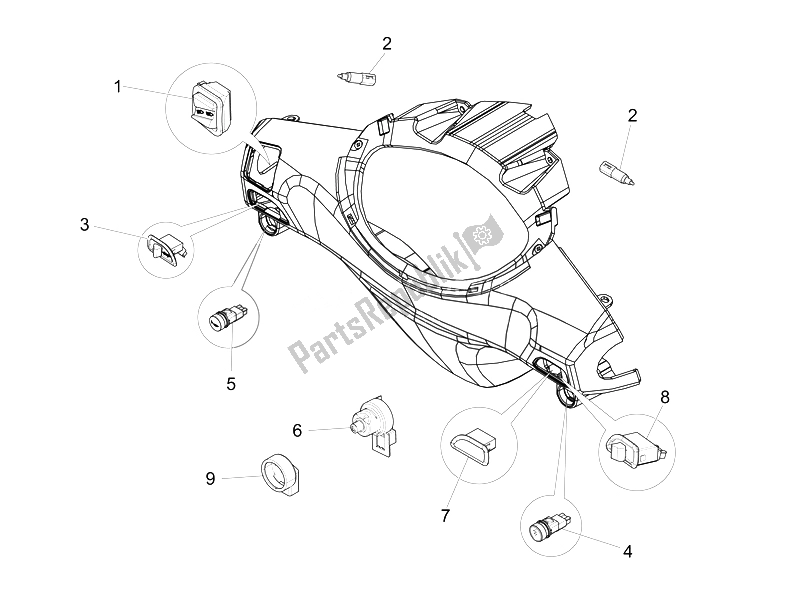 Wszystkie części do Selektory - Prze?? Czniki - Przyciski Piaggio FLY 150 4T 3V IE USA 2014