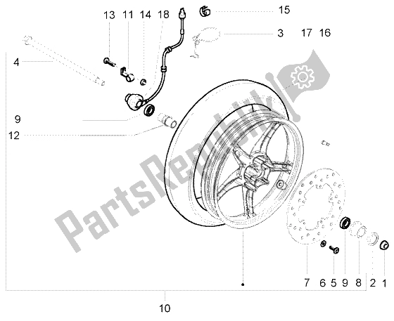 Toutes les pièces pour le Roue Avant du Piaggio NRG Power Purejet 50 2005