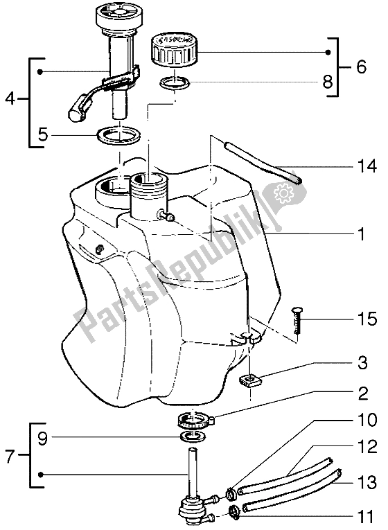 Toutes les pièces pour le Réservoir D'essence du Piaggio Liberty 125 1998