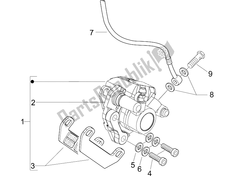 Alle onderdelen voor de Remleidingen - Remklauwen van de Piaggio Typhoon 50 UK 2006