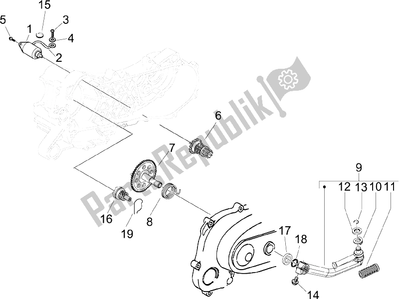 All parts for the Stater - Electric Starter of the Piaggio Liberty 50 4T PTT B NL 2006