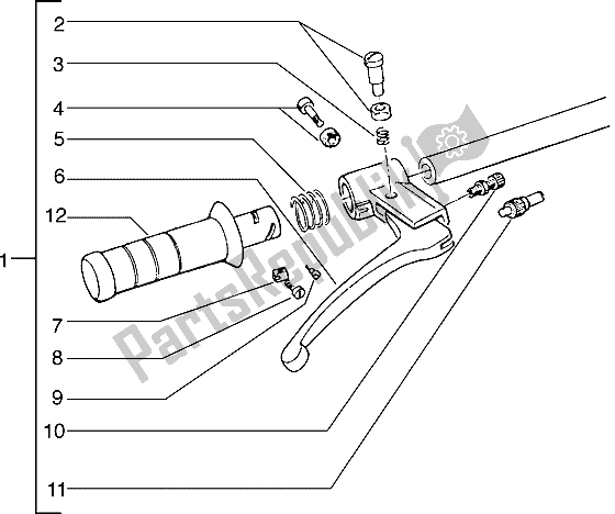 All parts for the Handlebars Component Parts of the Piaggio Typhoon 125 X 2003