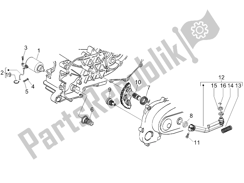 Toutes les pièces pour le Stater - Démarreur électrique du Piaggio FLY 50 2T 25 KMH B NL 2005