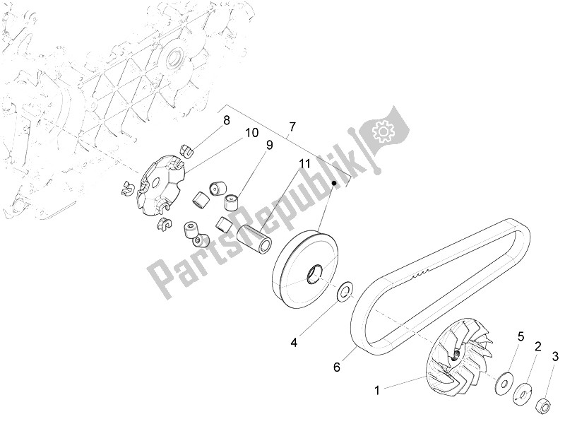 Toutes les pièces pour le Poulie Motrice du Piaggio FLY 125 4T 3V IE E3 DT 2014