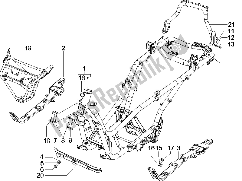 Todas las partes para Marco / Carrocería de Piaggio X EVO 400 Euro 3 2007