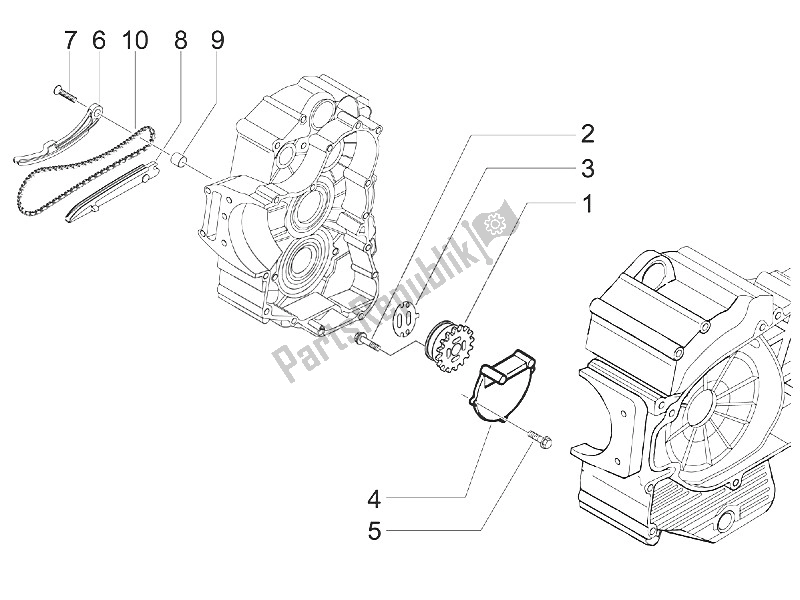 Tutte le parti per il Pompa Dell'olio del Piaggio MP3 400 IE LT Touring 2011