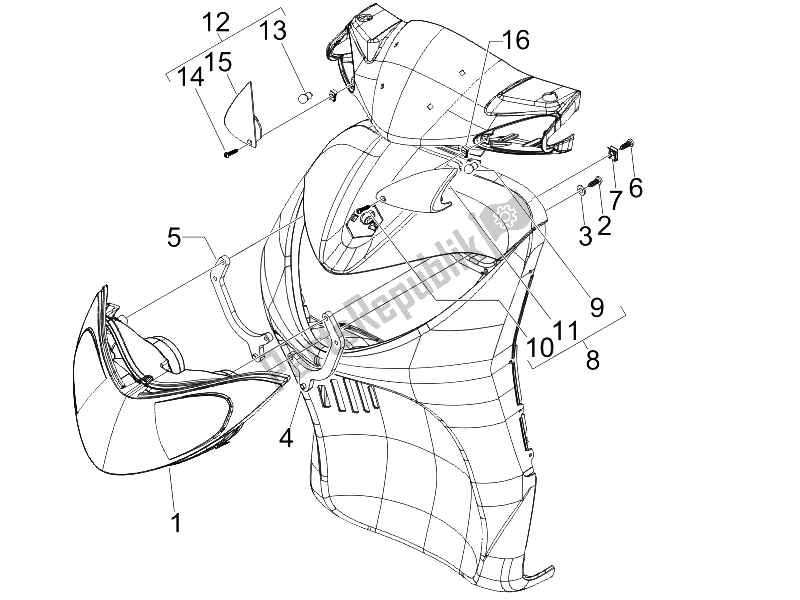 Tutte le parti per il Fari Anteriori - Indicatori Di Direzione del Piaggio Liberty 150 4T Sport E3 2008