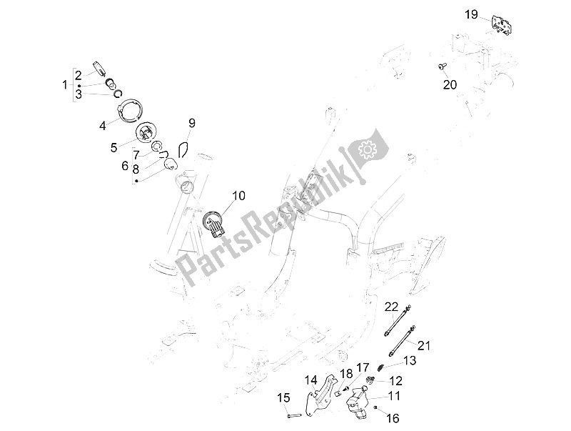 Toutes les pièces pour le Serrures du Piaggio Liberty 150 Iget 4T 3V IE ABS Asia 2016