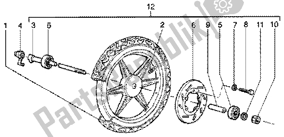 Toutes les pièces pour le Roue Avant du Piaggio Liberty 50 4T 2001