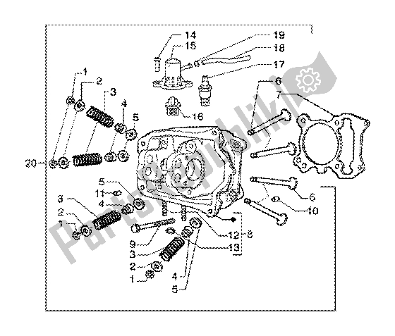 All parts for the Head-valves of the Piaggio X9 125 SL 2006