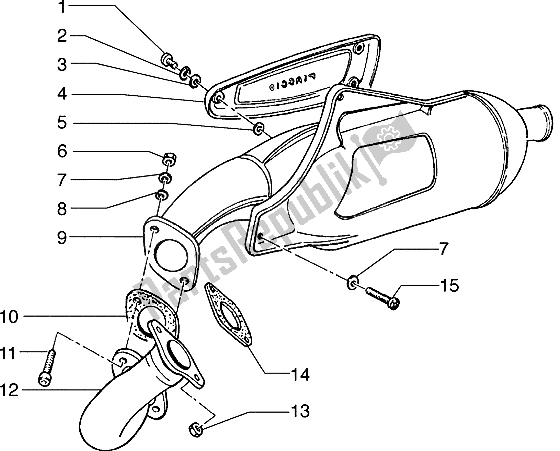 All parts for the Silencer of the Piaggio Hexagon 125 1996