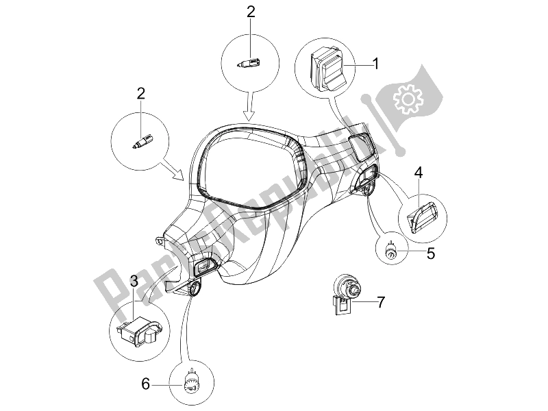 All parts for the Selectors - Switches - Buttons of the Piaggio Liberty 50 2T 2008