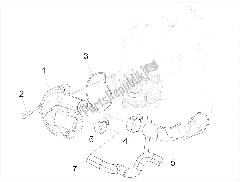 All parts for the Cooler Pump of the Piaggio Beverly 125 Tourer E3 2007