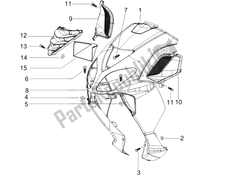 Toutes les pièces pour le Bouclier Avant (2) du Piaggio NRG Power DD 50 2005