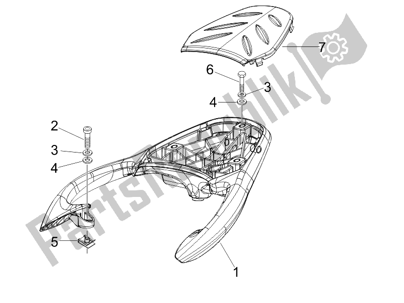 Toutes les pièces pour le Porte-bagages Arrière du Piaggio BV 250 USA 2007