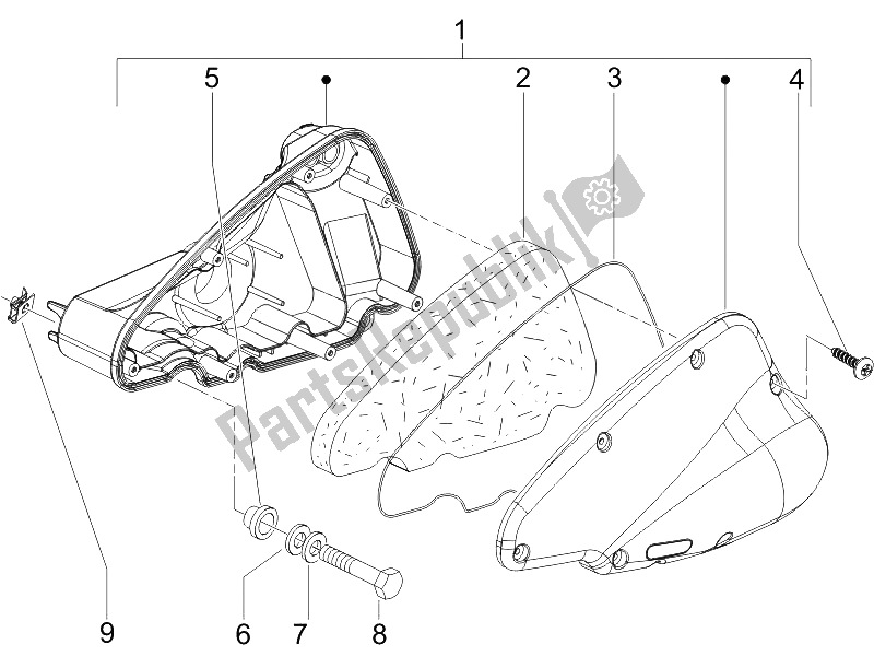 All parts for the Air Filter of the Piaggio Liberty 150 4T E3 2008