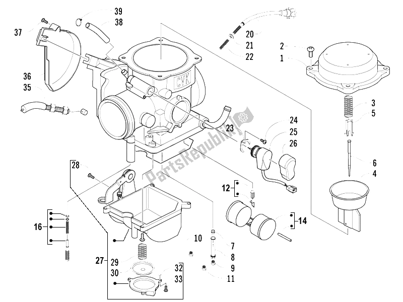 Todas las partes para Componentes Del Carburador de Piaggio Trackmaster 400 Passo Lungo 2006
