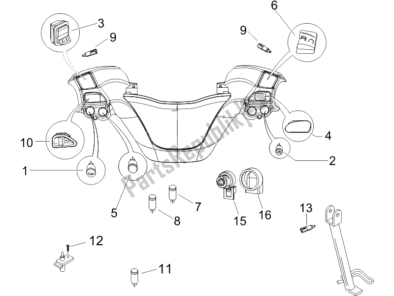 Todas las partes para Selectores - Interruptores - Botones de Piaggio X9 125 Evolution Euro 3 2007